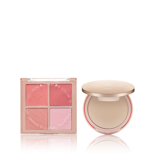MKUP (PetalPlump Purple Cheek Palette / Blushing Beauty Palette) Pick One + (Full Coverage Flawless Skin Hydrating Powder / B5 Pro Filter Foundation) Pick One