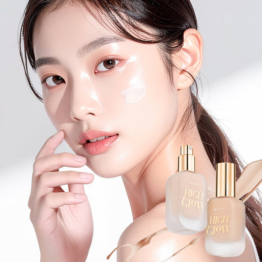 MKUP High Glow Long Lasting Foundation + Bouncy Foundation Cushion + Refined Definition Contour Highlighter
