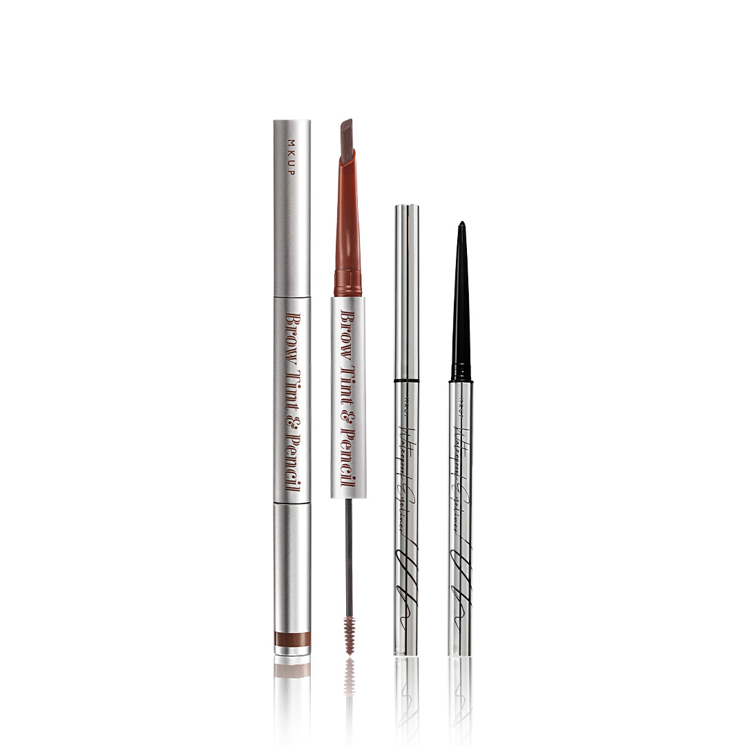 MKUP Dual-Ended Precision Brow Tint & Pencil + Intense Black Waterproof Liner
