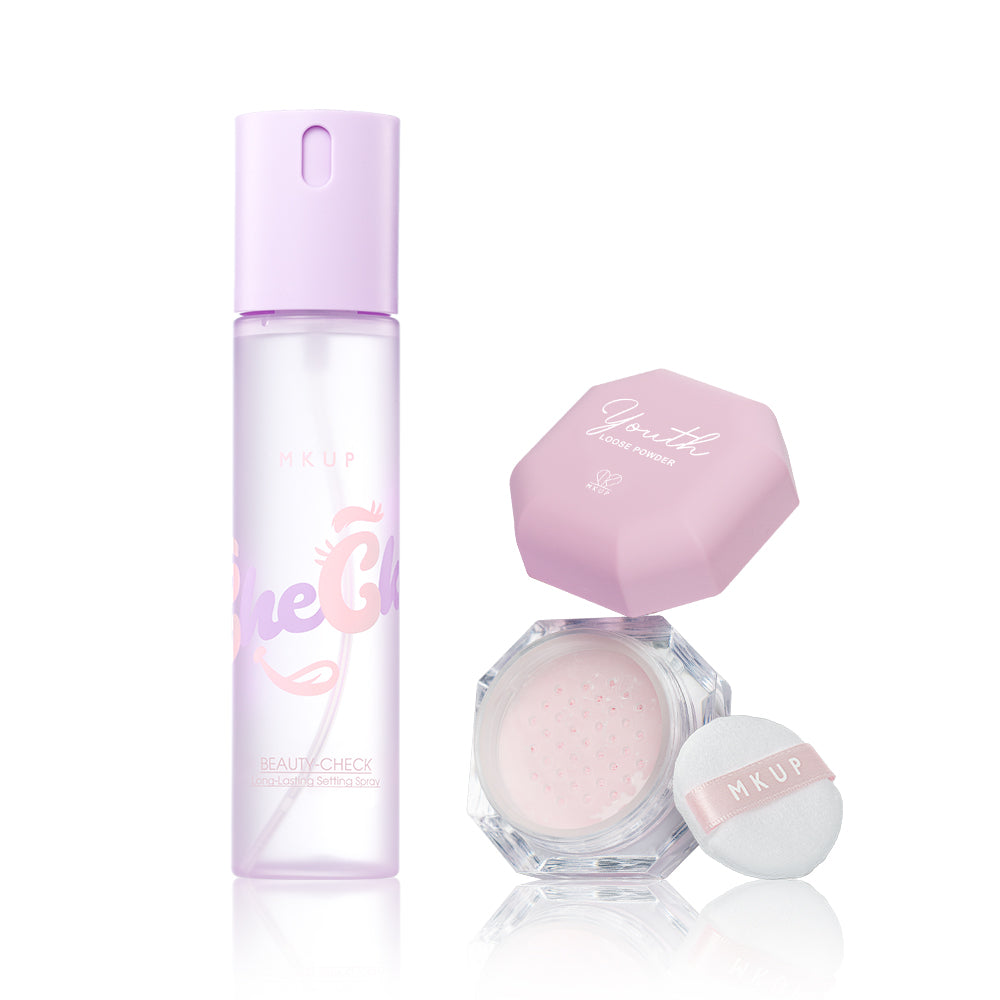 MKUP Beauty-Check Long-Lasting Setting Spray + (Youth Perfecting Powder / Light & Sheer Oil-Control Powder / Flawless Pearl Powder) Pick One | (Pre-order End Sep)