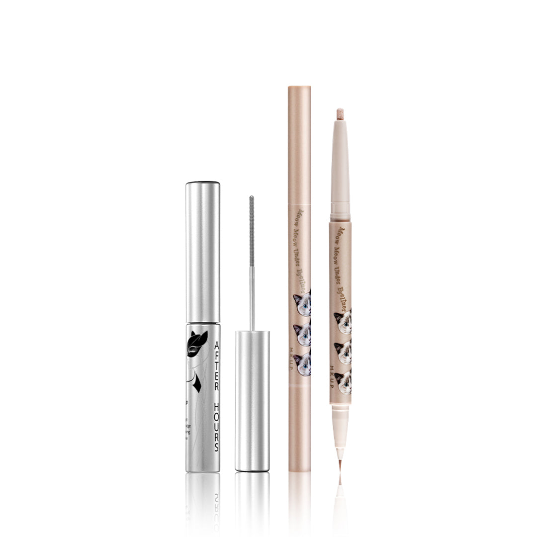 MKUP AFTER HOURS All-Night Zero-Smudge Lengthening Mascara + Dewy Big Eyes Under-Eye Highlighter