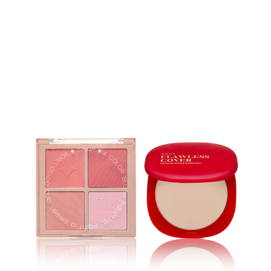 MKUP (PetalPlump Purple Cheek Palette / Blushing Beauty Palette) Pick One + (Full Coverage Flawless Skin Hydrating Powder / B5 Pro Filter Foundation) Pick One