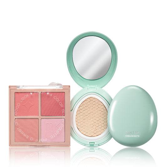 MKUP (PetalPlump Purple Cheek Palette / Blushing Beauty Palette) Pick One + Poreless Matte Oil Control Cushion