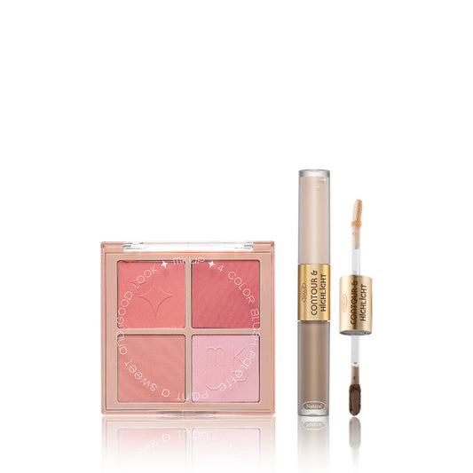 MKUP (PetalPlump Purple Cheek Palette / Blushing Beauty Palette) Pick One + (Refined Definition Contour Highlighter / Contour Palette) Pick One