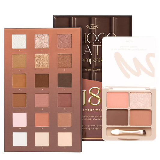 MKUP Baby Aegyo Eye Glow Palette - Mousse Edition + 18 Chocolate Temptation Eye Palette