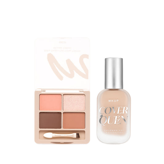 MKUP Baby Aegyo Eye Glow Palette - Mousse Edition + (Cover Queen Smudgeproof Foundation SPF34★★★ / High Glow Long Lasting Foundation SPF34★★★)Pick One