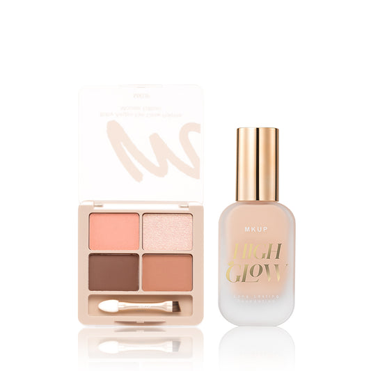 MKUP Baby Aegyo Eye Glow Palette - Mousse Edition + (Cover Queen Smudgeproof Foundation SPF34★★★ / High Glow Long Lasting Foundation SPF34★★★)Pick One