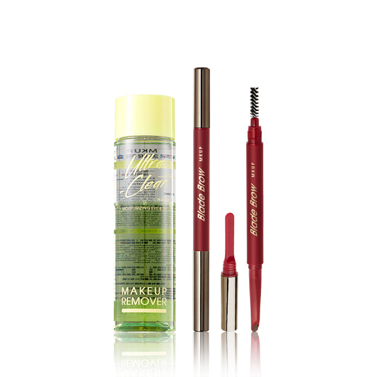 MKUP Ultra-Clean Moisturizing Eye & Lip Makeup Remover + Wild Brow Pencil