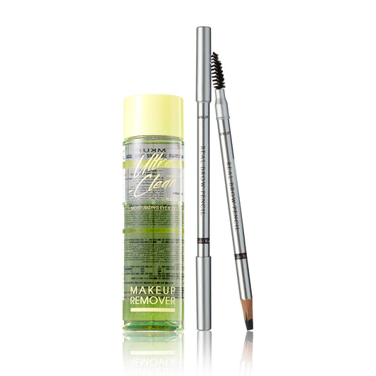 MKUP Ultra-Clean Moisturizing Eye & Lip Makeup Remover + Fast Precision Eyebrow Pencil