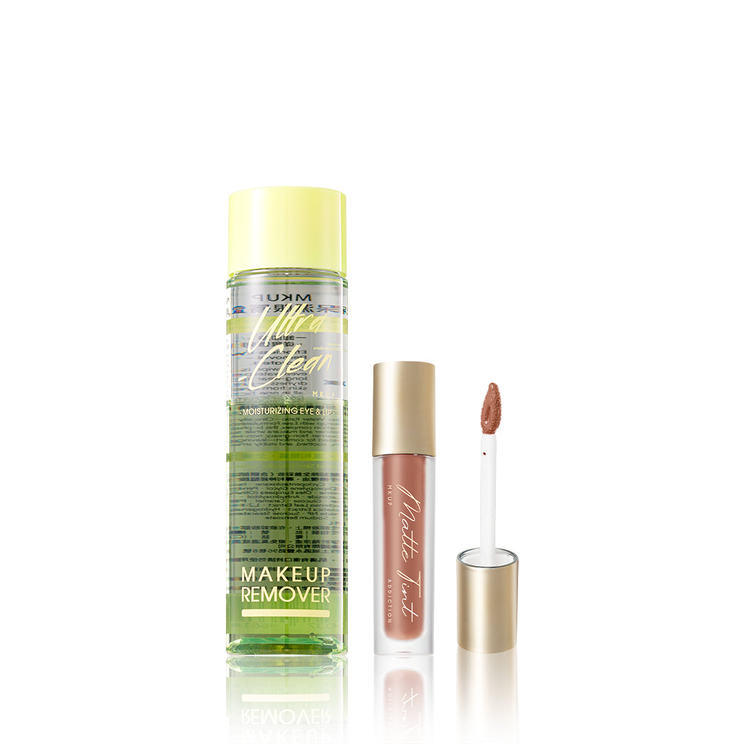 MKUP Ultra-Clean Moisturizing Eye & Lip Makeup Remover + Matte Tint