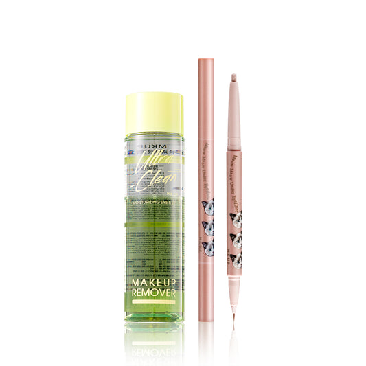 MKUP Ultra-Clean Moisturizing Eye & Lip Makeup Remover + Dewy Big Eyes Under-Eye Highlighter
