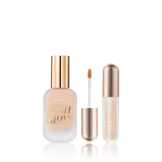 MKUP High Glow Long Lasting Foundation SPF34★★★ + (Flawless Retouch Concealer / Beauty Xiu Xiu Concealer Palette) Pick One