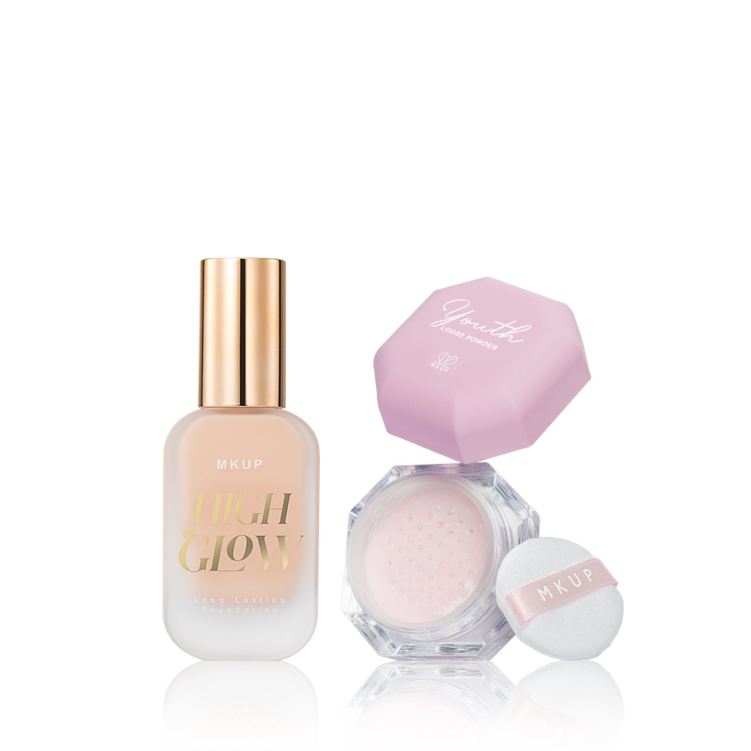 MKUP High Glow Long Lasting Foundation SPF34★★★ Bundle Set