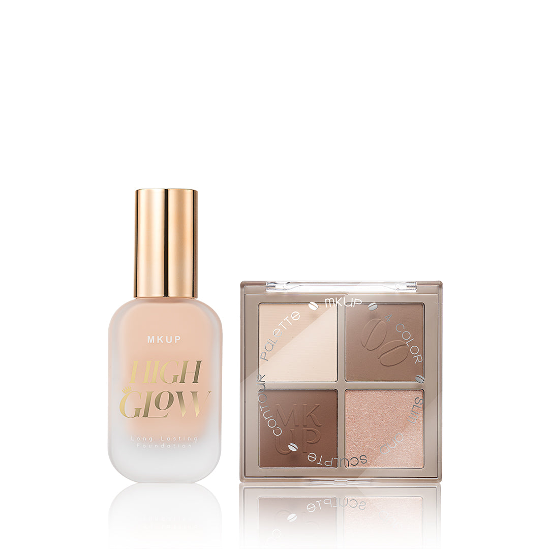 MKUP High Glow Long Lasting Foundation SPF34★★★ Bundle Set