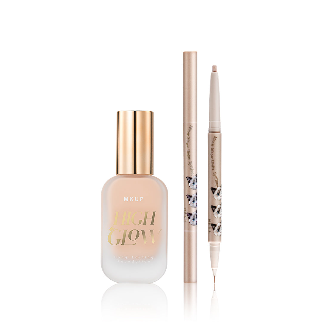 MKUP High Glow Long Lasting Foundation SPF34★★★ Bundle Set