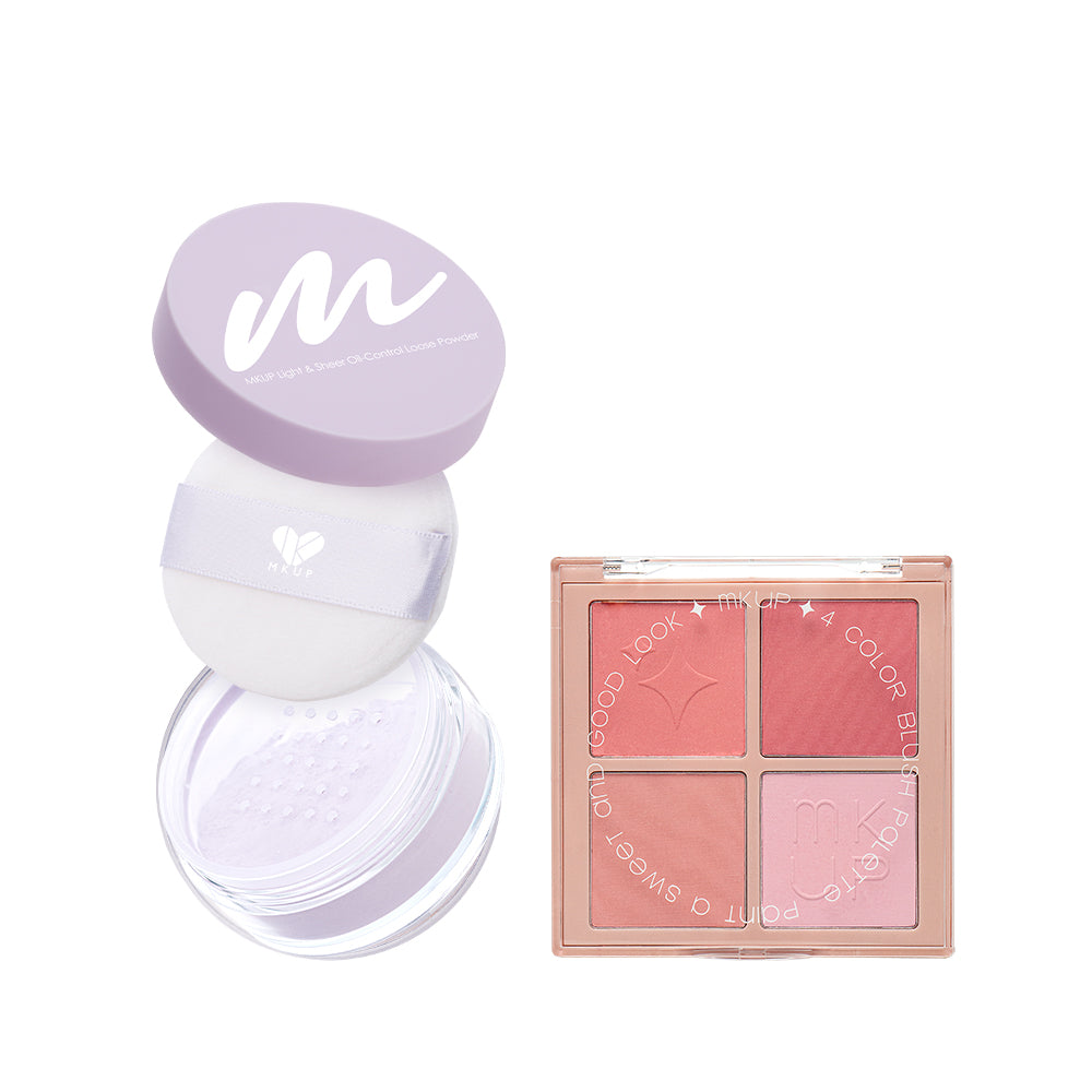 MKUP Light & Sheer Oil-Control Loose Powder Bundle Set