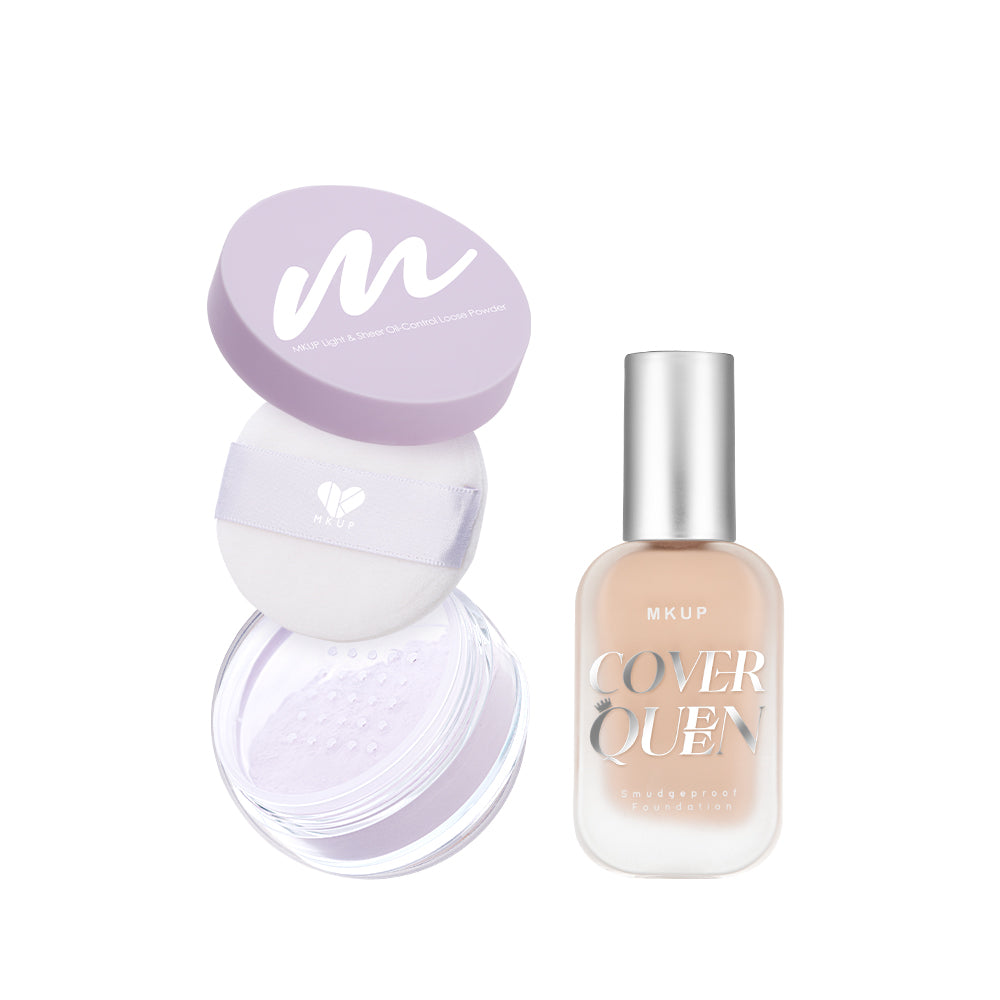MKUP Light & Sheer Oil-Control Loose Powder Bundle Set