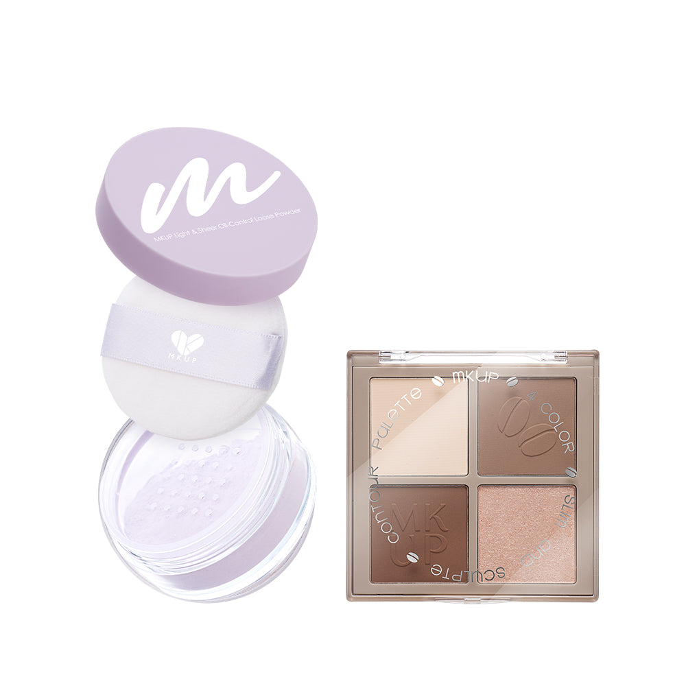 MKUP Light & Sheer Oil-Control Loose Powder Bundle Set