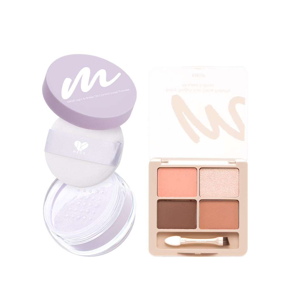 MKUP Light & Sheer Oil-Control Loose Powder Bundle Set