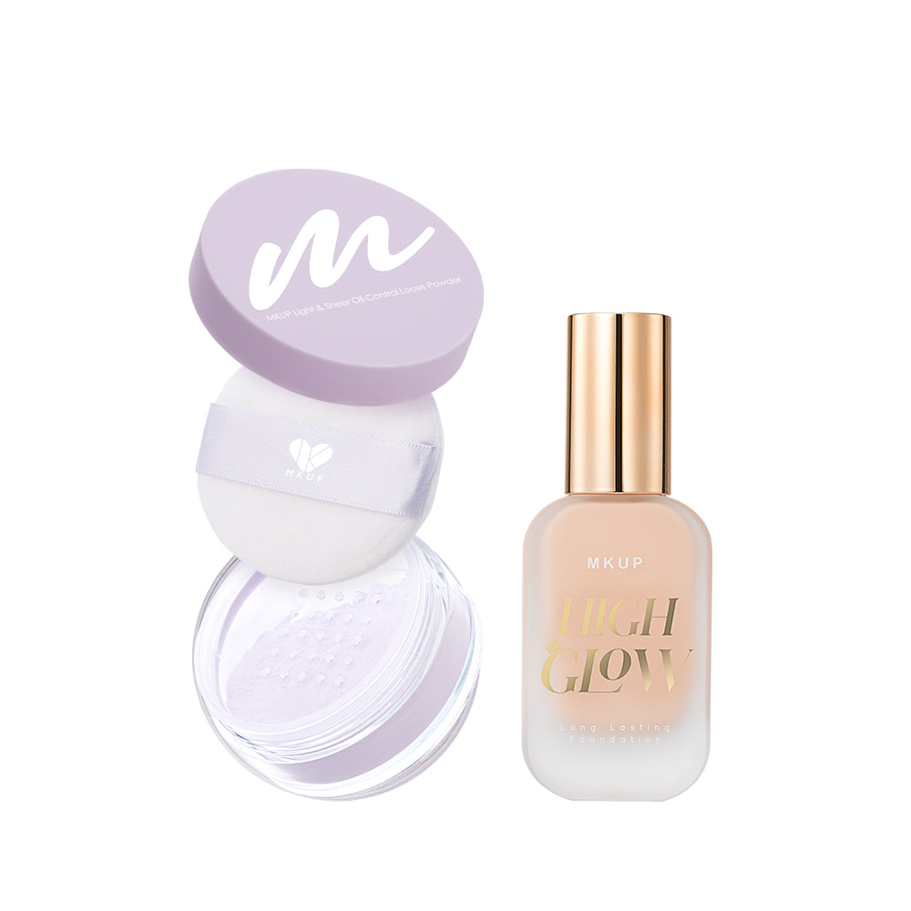 MKUP Light & Sheer Oil-Control Loose Powder Bundle Set