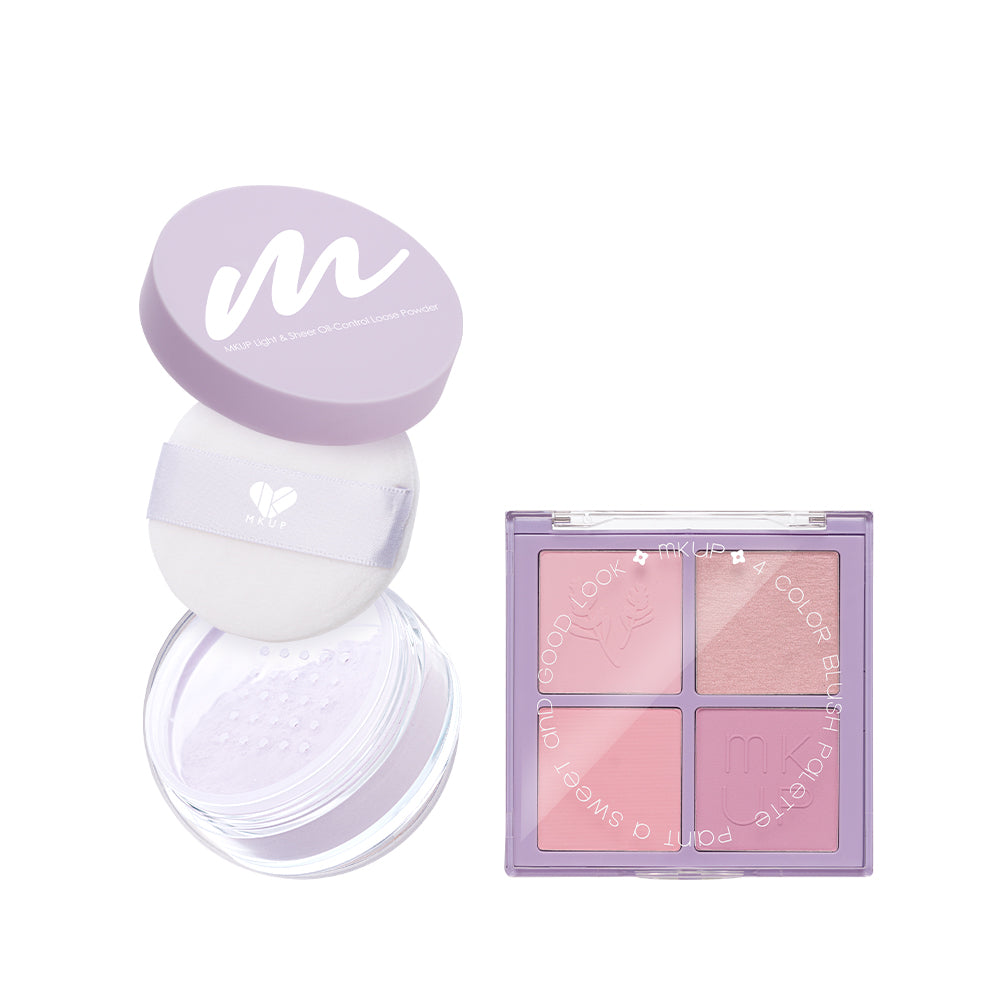 MKUP Light & Sheer Oil-Control Loose Powder Bundle Set