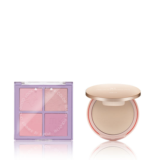 MKUP (PetalPlump Purple Cheek Palette / Blushing Beauty Palette) Pick One + (Full Coverage Flawless Skin Hydrating Powder / B5 Pro Filter Foundation) Pick One