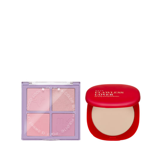 MKUP (PetalPlump Purple Cheek Palette / Blushing Beauty Palette) Pick One + (Full Coverage Flawless Skin Hydrating Powder / B5 Pro Filter Foundation) Pick One