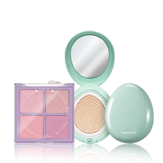 MKUP (PetalPlump Purple Cheek Palette / Blushing Beauty Palette) Pick One + Poreless Matte Oil Control Cushion
