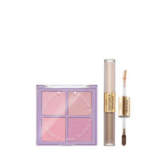 MKUP (PetalPlump Purple Cheek Palette / Blushing Beauty Palette) Pick One + (Refined Definition Contour Highlighter / Contour Palette) Pick One