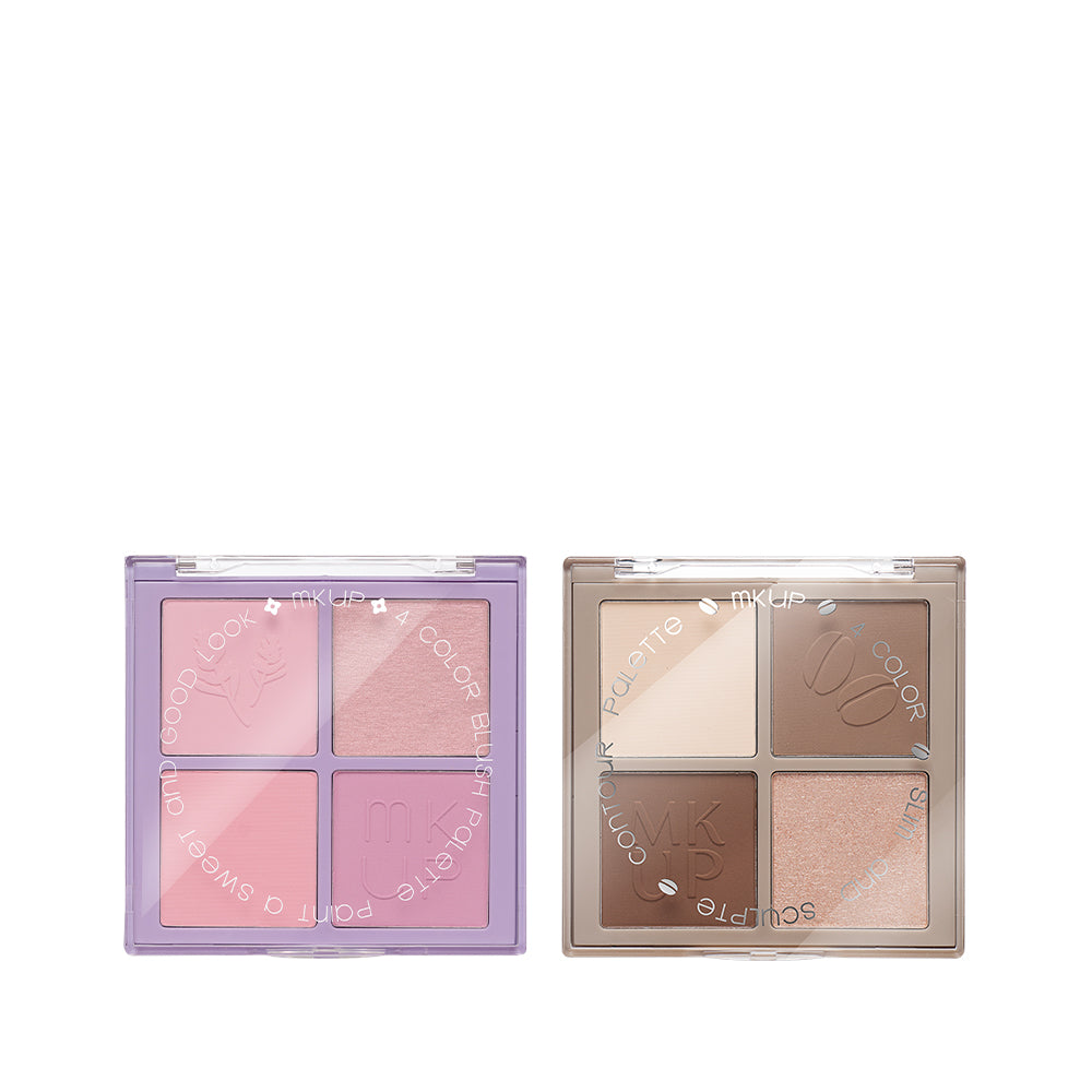 MKUP (PetalPlump Purple Cheek Palette / Blushing Beauty Palette) Pick One + (Refined Definition Contour Highlighter / Contour Palette) Pick One