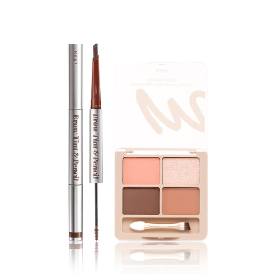 MKUP Dual-Ended Precision Brow Tint & Pencil + Baby Aegyo Eye Glow Palette - Mousse Edition