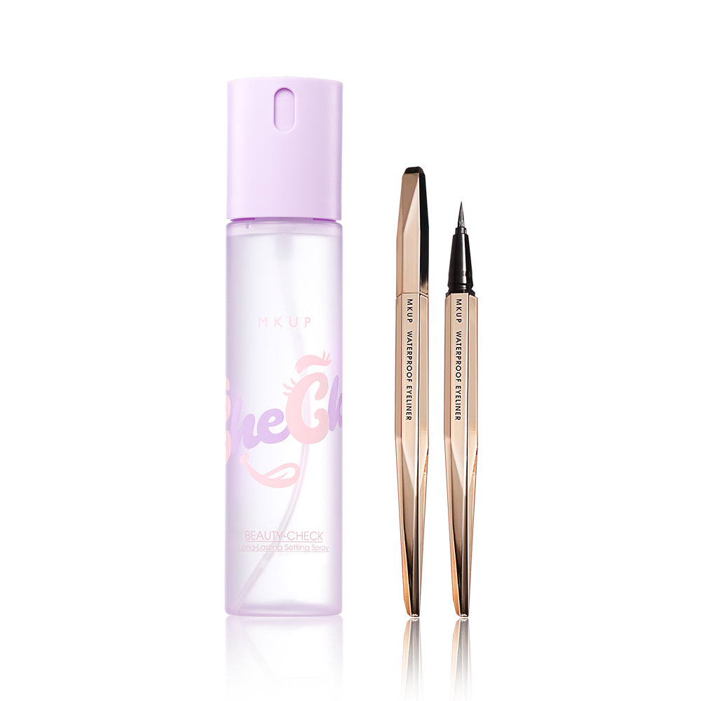 MKUP Beauty-Check Long-Lasting Setting Spray + (Intense Black Waterproof Liner / Extreme Smudgeproof Eyeliner) Pick One | (Pre-order End Sep)