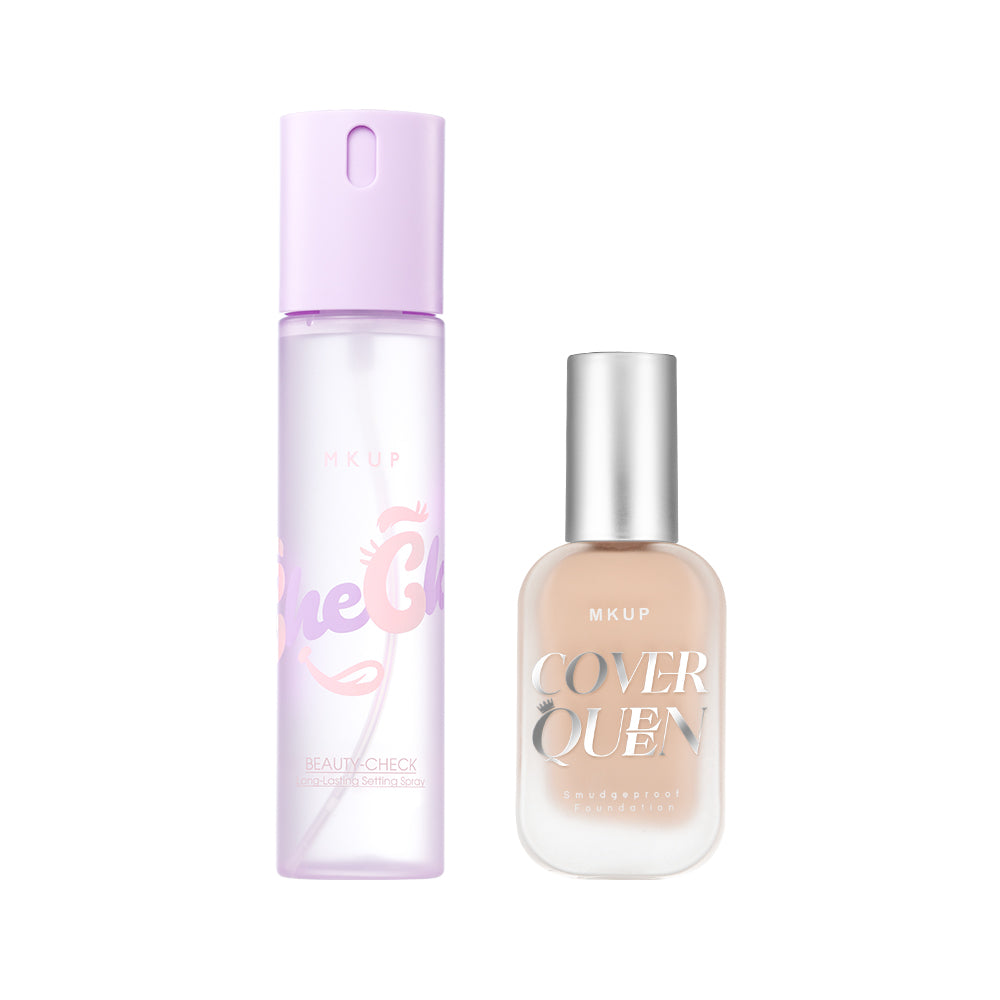 MKUP Beauty-Check Long-Lasting Setting Spray + (Cover Queen Smudgeproof Foundation SPF34★★★ / High Glow Long Lasting Foundation SPF34★★★) Pick One | (Pre-order End Sep)