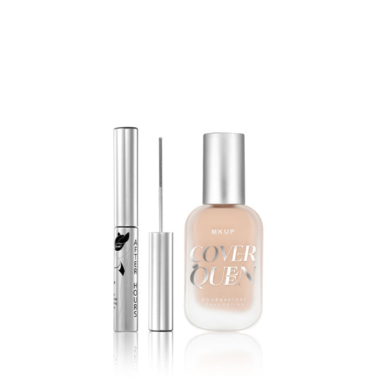 MKUP AFTER HOURS All-Night Zero-Smudge Lengthening Mascara + Cover Queen Smudgeproof Foundation SPF34★★★