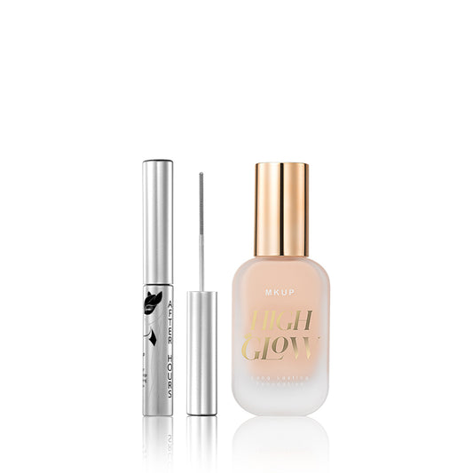 MKUP AFTER HOURS All-Night Zero-Smudge Lengthening Mascara + High Glow Long Lasting Foundation SPF34★★★