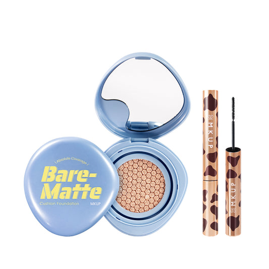 MKUP Absolute Coverage Bare-Matte Cushion Foundation + (Really Long Big Eye Mascara / Foxy Eyes Mascara / Power Mascara/AFTER HOURS Mascara) Pick One (PREORDER End July)