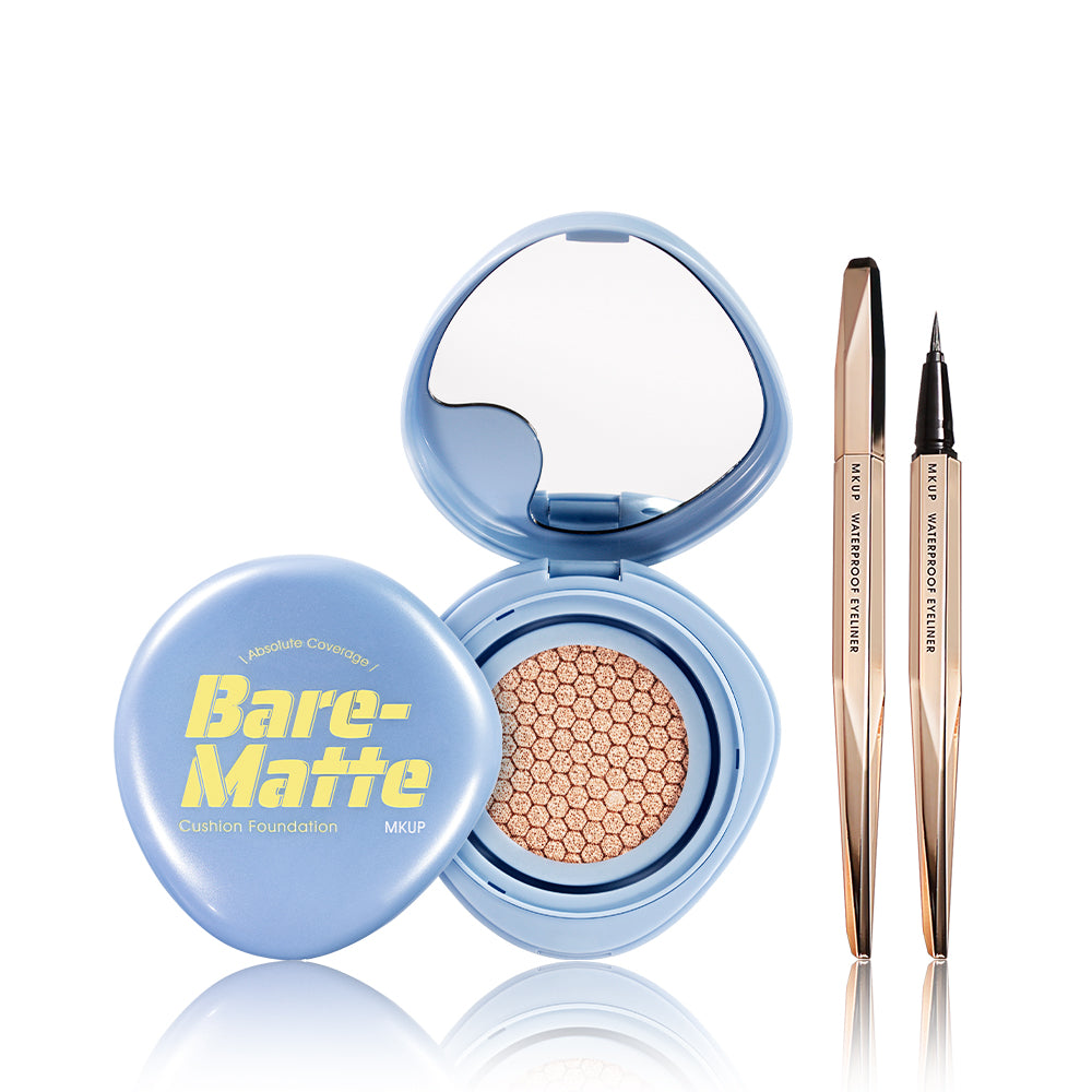 MKUP Absolute Coverage Bare-Matte Cushion Foundation(SPF25 PA++)+Extreme Smudgeproof Eyeliner (PREORDER End July)