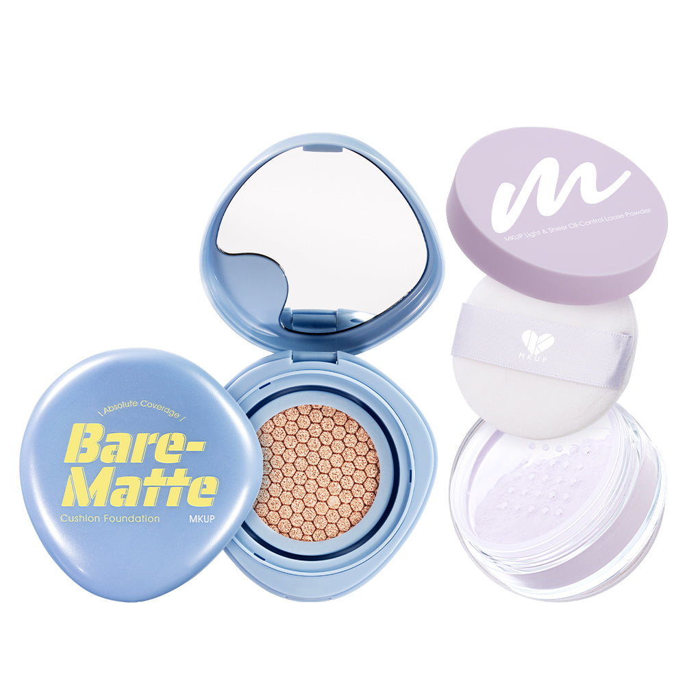 MKUP Absolute Coverage Bare-Matte Cushion Foundation SPF25 PA++ Bundle Set (PREORDER End July)