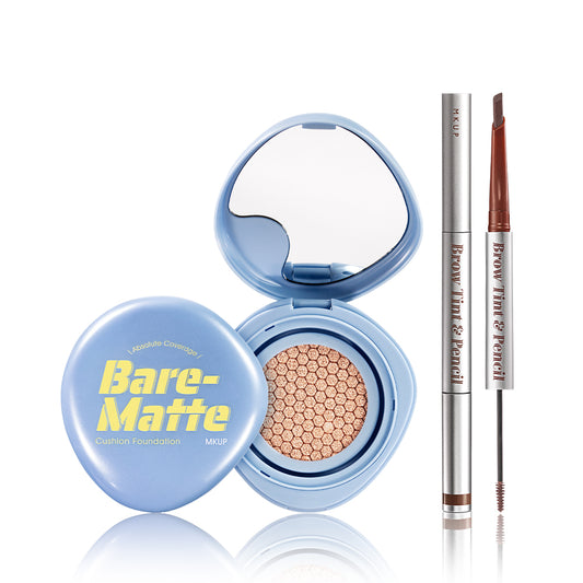 MKUP Absolute Coverage Bare-Matte Cushion Foundation (SPF25 PA++) + Dual-Ended Precision Brow Tint & Pencil (PREORDER End July)