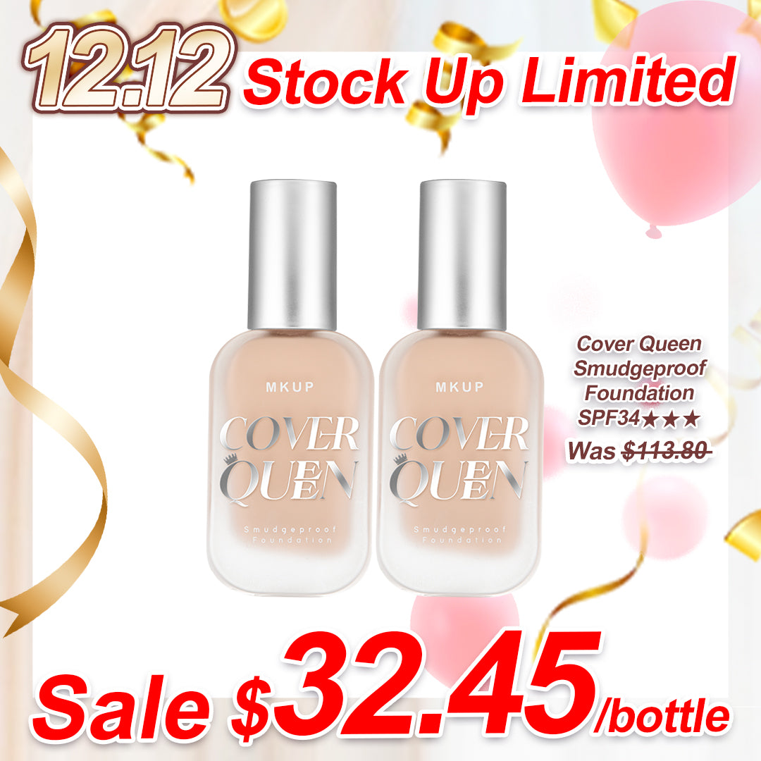 MKUP ( Cover Queen Smudgeproof Foundation SPF34★★★ / High Glow Long Lasting Foundation SPF34★★★ ) Pick Two