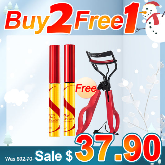 MKUP (Super Lengthening Mesmerizing Power Mascara / Really Long Big Eye Mascara) Pick 2【Free】Gravity Defying Eyelash Curler