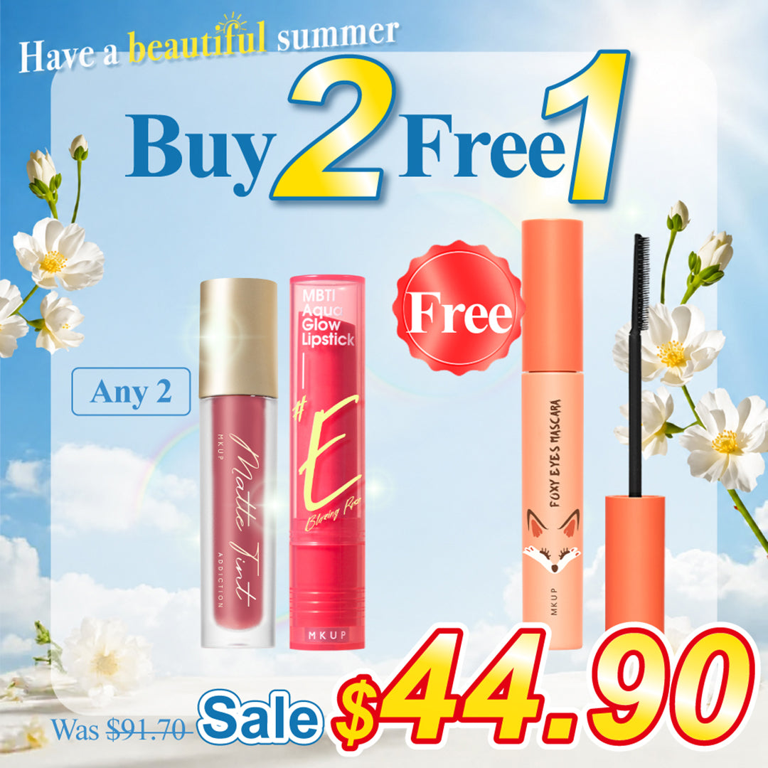 MKUP (Matte Tint / MBTI Aqua Glow Lipstick) Pick One【Free】Long Seductive Foxy Eyes Mascara