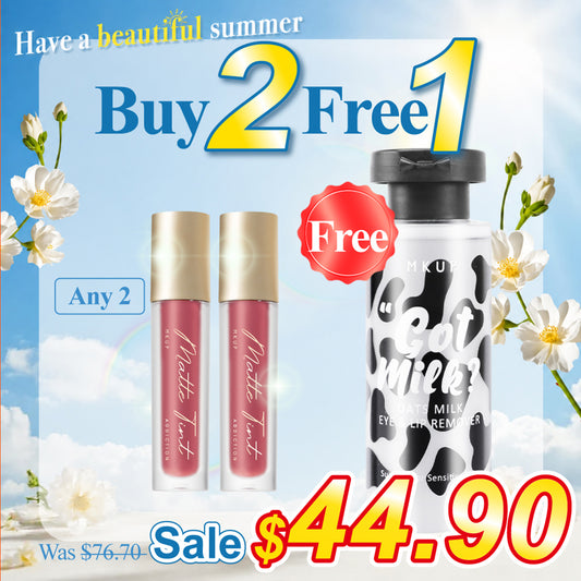 MKUP Matte Lip Tint x2【Free】Oats Milk Eye & Lip Makeup Remover