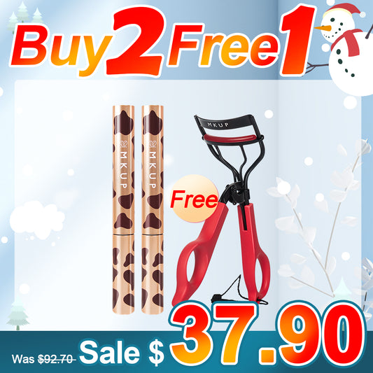 MKUP (Super Lengthening Mesmerizing Power Mascara / Really Long Big Eye Mascara) Pick 2【Free】Gravity Defying Eyelash Curler