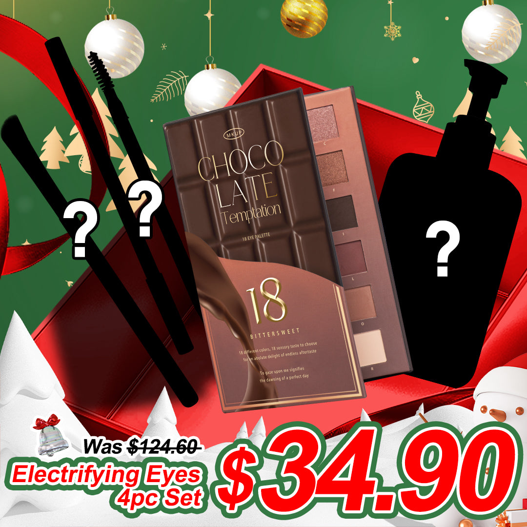 MKUP 18 Chocolate Temptation Eye Palette【Limited Sales | Super Value Beauty Lucky Bag - Electrifying Eyes 4pc Set】