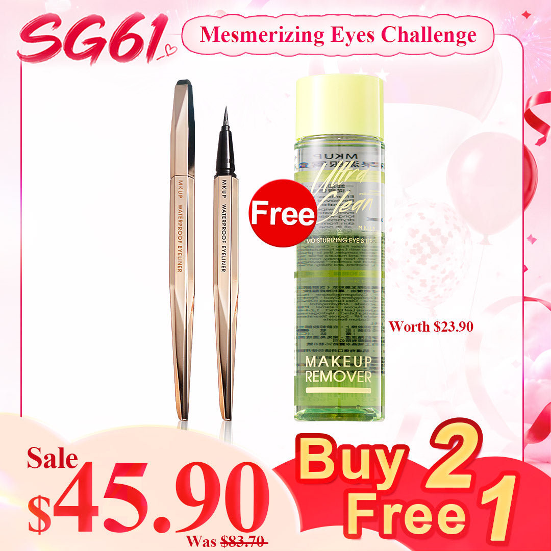 MKUP Extreme Smudgeproof Eyeliner x2【Free】Ultra-Clean Moisturizing Eye & Lip Makeup Remover