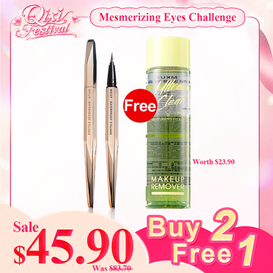 MKUP Extreme Smudgeproof Eyeliner x2【Free】Ultra-Clean Moisturizing Eye & Lip Makeup Remover