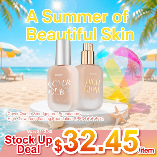 MKUP ( Cover Queen Smudgeproof Foundation SPF34★★★ / High Glow Long Lasting Foundation SPF34★★★ ) Pick Two