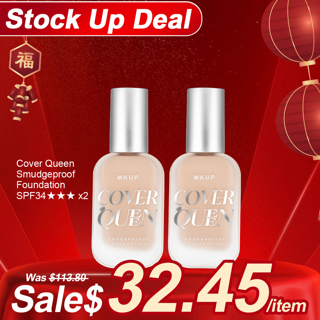 MKUP ( Cover Queen Smudgeproof Foundation SPF34★★★ / High Glow Long Lasting Foundation SPF34★★★ ) Pick Two