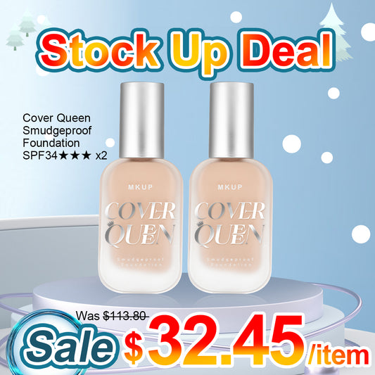MKUP ( Cover Queen Smudgeproof Foundation SPF34★★★ / High Glow Long Lasting Foundation SPF34★★★ ) Pick Two
